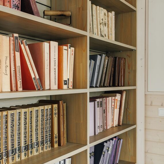 Книжные полки С2, Размеры стеллажей : 240х1350х2065(h)мм, Цвет: Коричневый, изображение 5