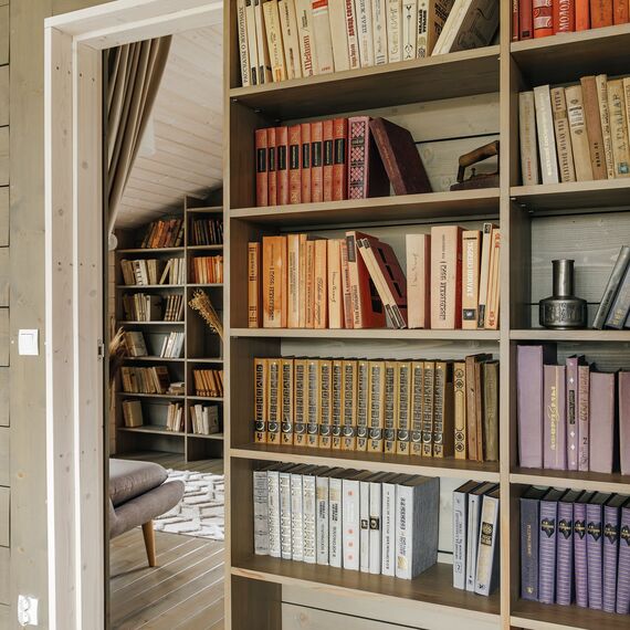 Книжные полки С2, Размеры стеллажей : 240х1350х2065(h)мм, Цвет: Коричневый, изображение 6